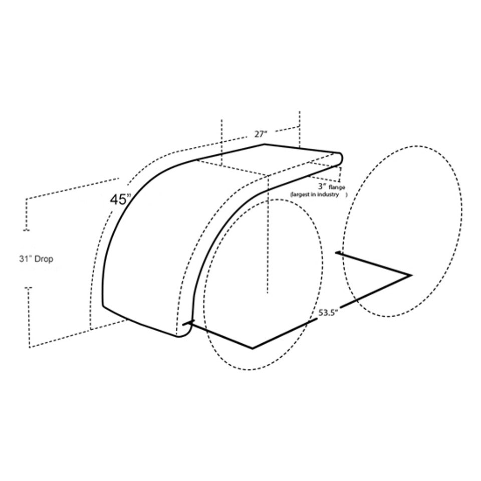 HOGEBUILT  72 Inch 430 Stainless Steel Low Rider Half Fender