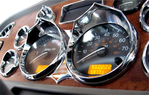 2006 & UP PETERBILT DASH KIT  OF WICKED GAUGE COVERS (0739-PB06-W1)